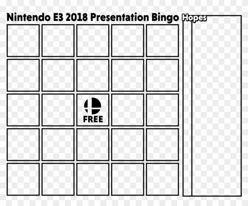 Nintendo E Card - Bingo Card Template Transparent Clipart