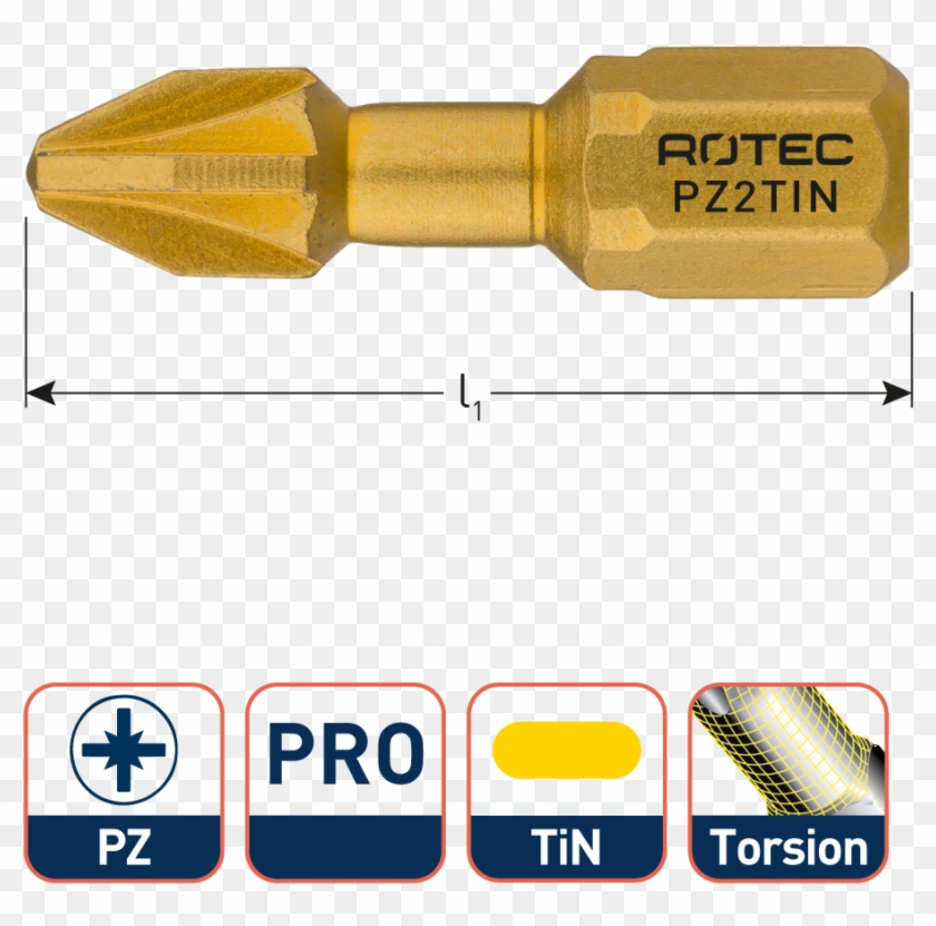 Pro Bit Pz 25mm Torsion Tin - Tan Clipart #4920887