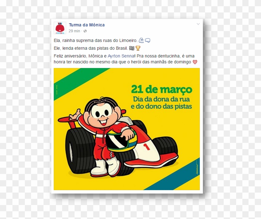 Turma Da Monica - Aniversário De Ayrton Senna Clipart #4921377