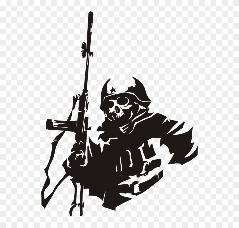Carácter, Soldado, Arma, Uniforme, Infantería - Army Skull Clipart #4923653