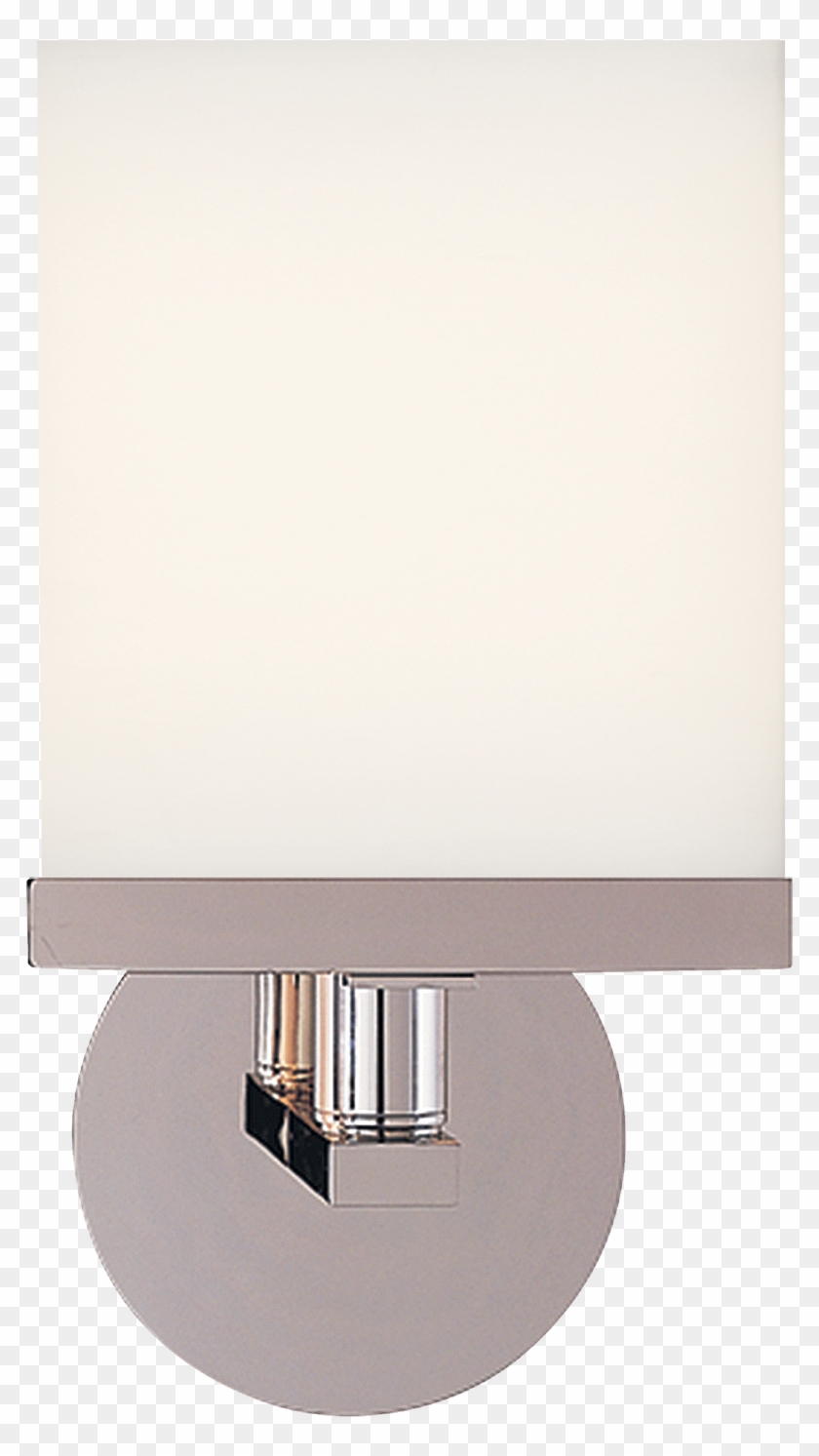 Shield Round Sconce In Polished Nickel With White Flat - Lampshade Clipart
