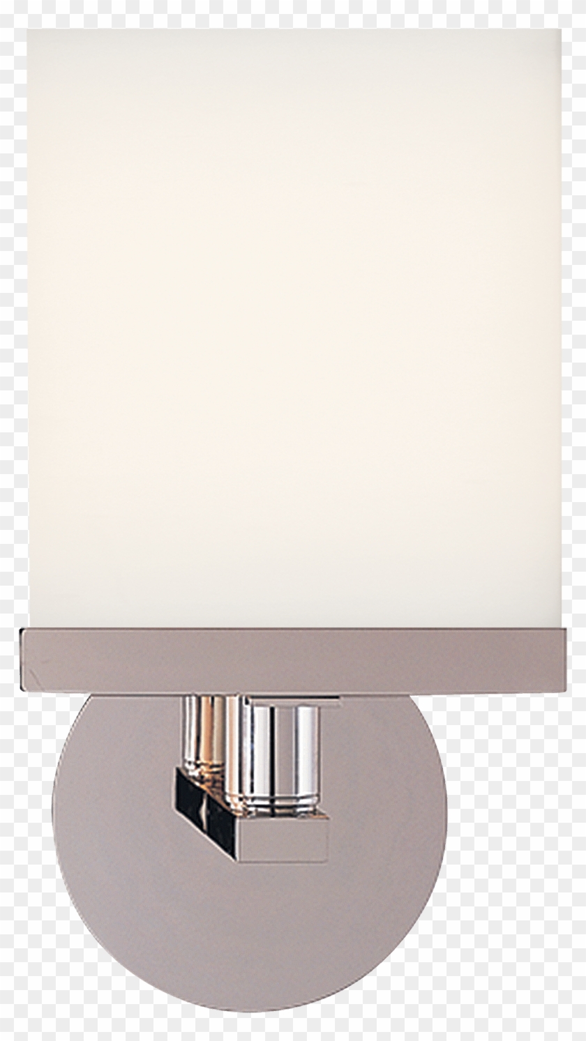 Shield Round Sconce In Polished Nickel With White Flat - Lampshade Clipart #4923916