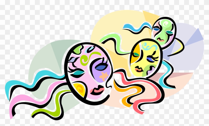 Vector Illustration Of Hebrew Jewish Purim Masks - Purim Clip Art - Png Download