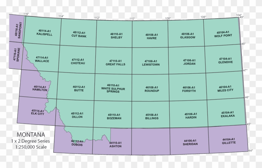 Indices To 250k Montana Topo Maps - Montana Township Map Clipart