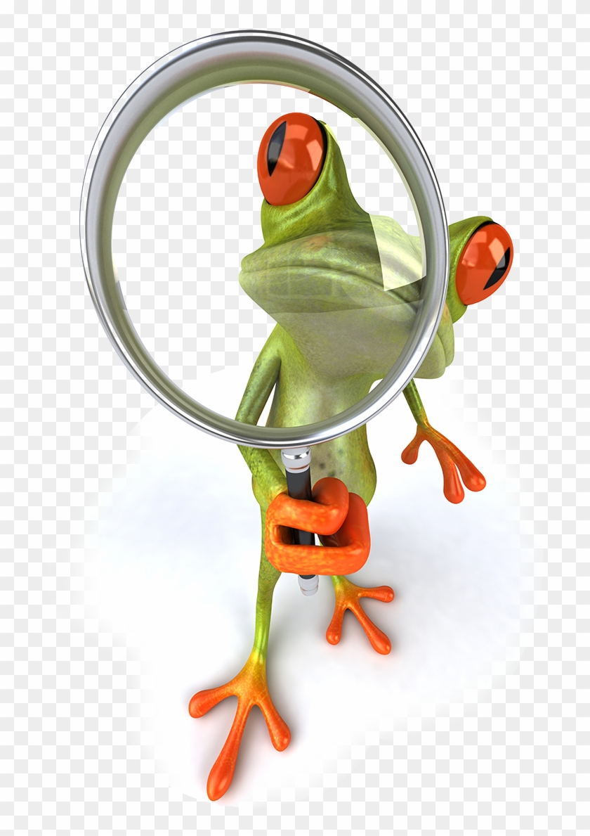 Frog With Magnifying Glass Clipart #4926486