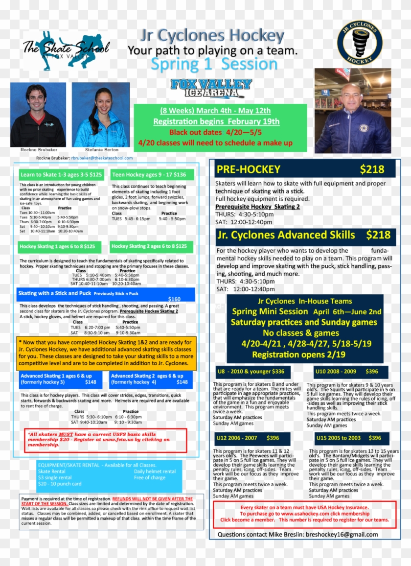 Click Here To Register For The Hockey Spring 1 2019 - Flyer Clipart #4926618