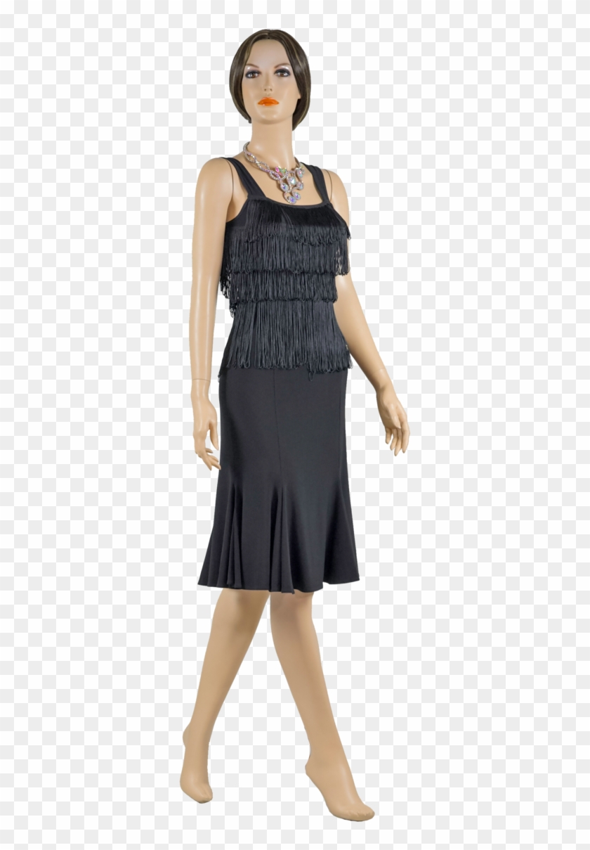 Layered Fringe Trumpet Latin & Rhythm Dress-size M - Mannequin Clipart #4926650