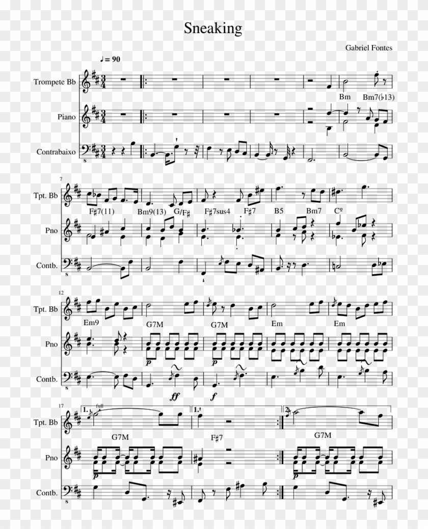 Sneaking - Sheet Music Clipart #4926817
