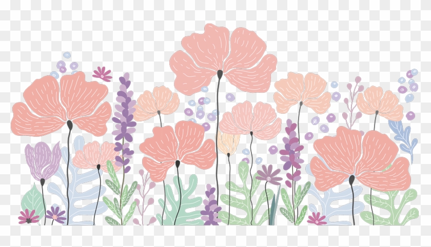 Vinilo Dormitorio Flores De Primavera - Malva Clipart