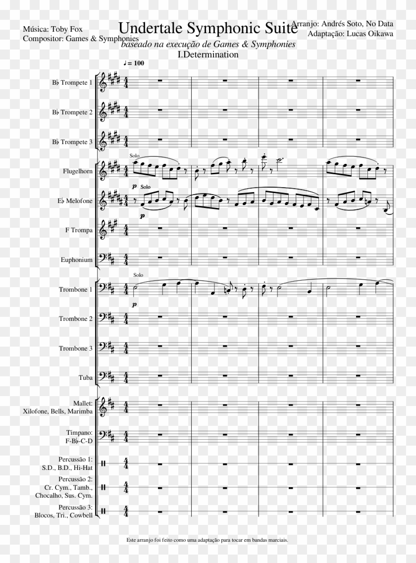 Undertale Symphonic Suite Sheet Music Composed By Arranjo - Quando Quando Quando Score Clipart