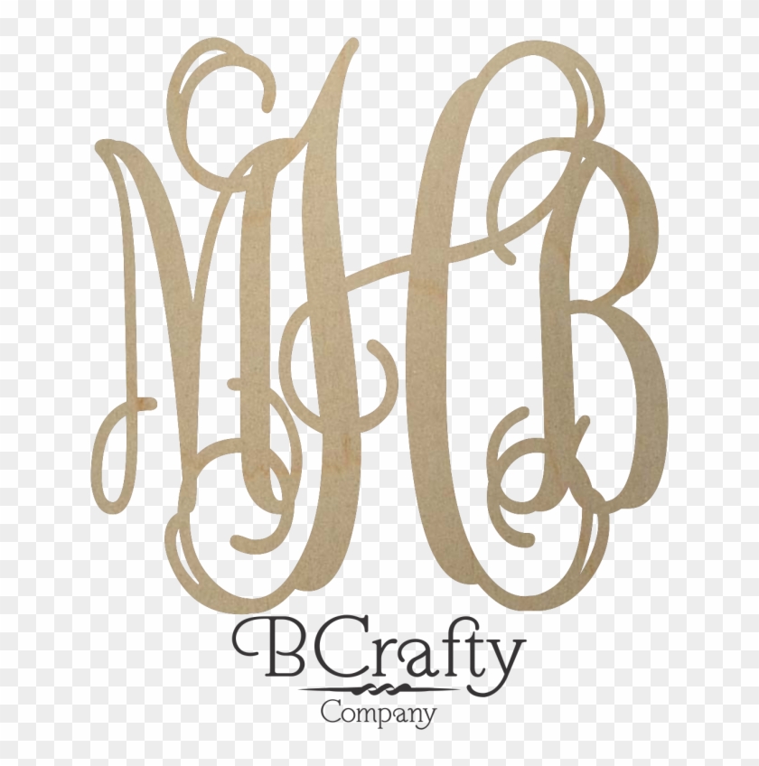 Wooden Monogram Sticker - Circle Monogram Decals Clipart