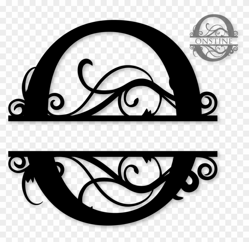 O Split Silhouette Graphics Pinterest Monograms - Split Monogram Letters Free Clipart #4927718