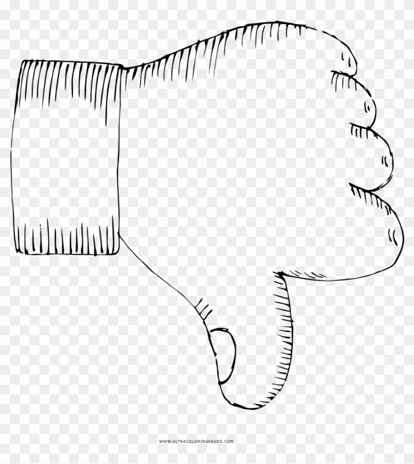 Thumb Down Coloring Page - Line Art Clipart #4927774