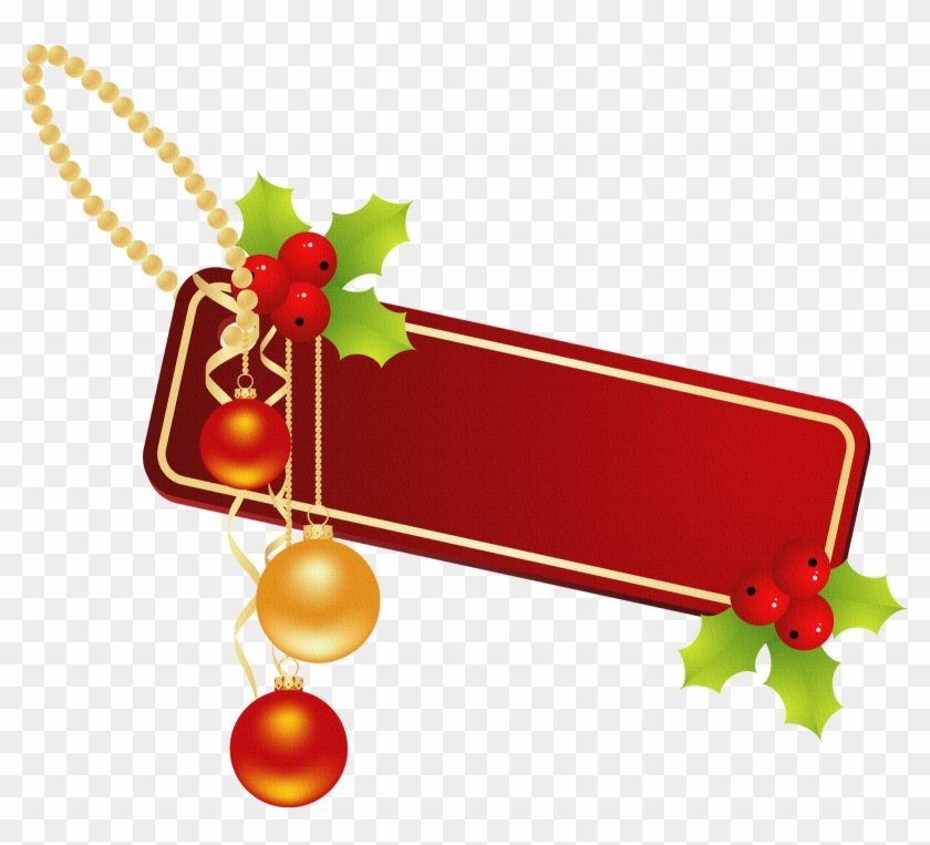 Scrap De Adornos Navideños - Etiqueta De Navidad Png Clipart