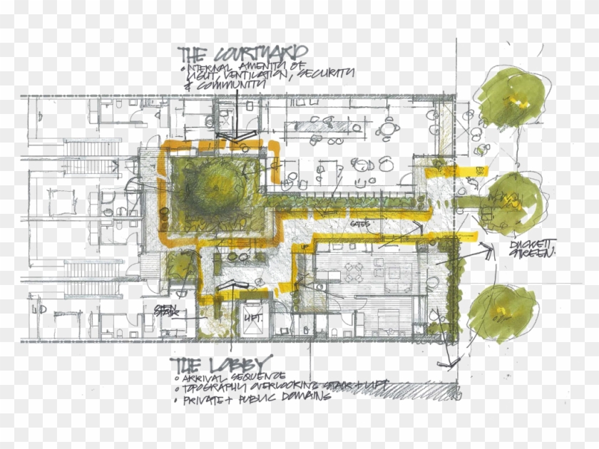 Courtyard Thinking Nightingale Hayball - Floor Plan Clipart #4928487