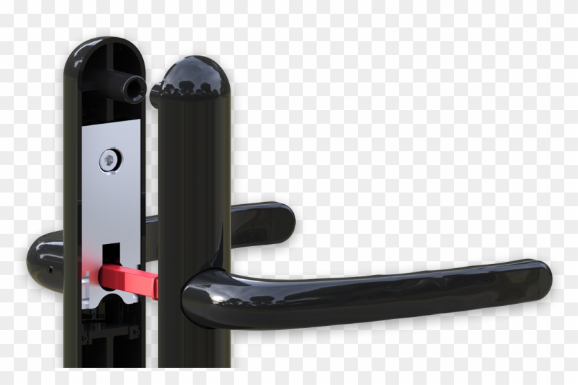 The Patented Lock-block Stops The Spindle Turning - Lock Lock Handle Clipart
