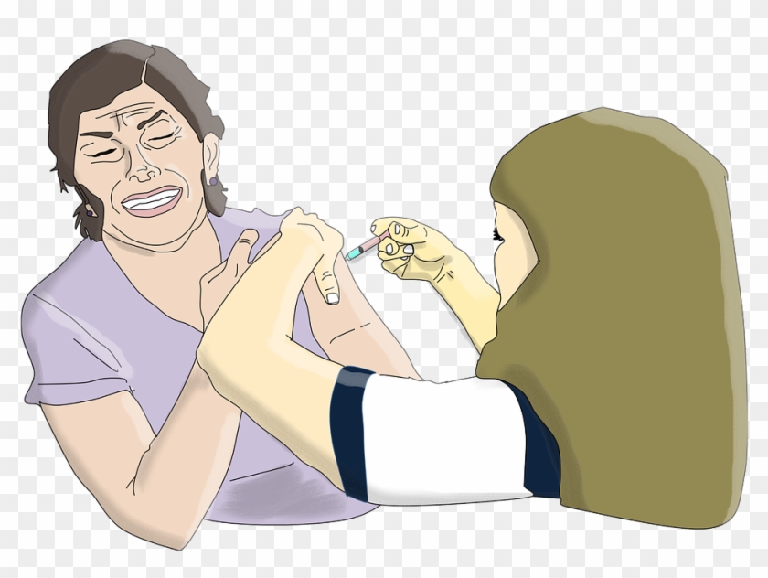 Enfermera, Vacuna, Inyección, Enfermería, Dolor - Injection Lagane Ka Tarika In Hindi Clipart #4930048