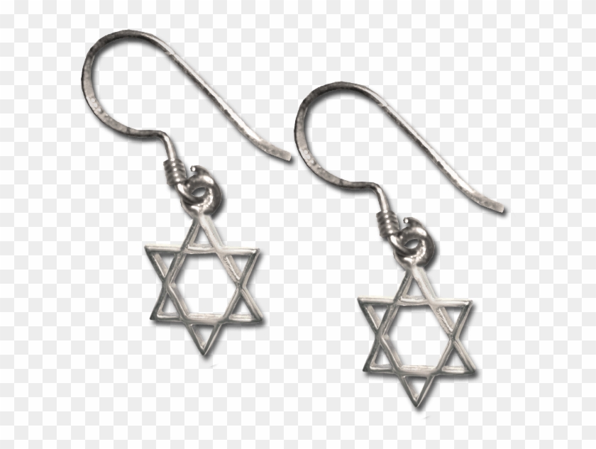 Aros De Plata Con La Estrella De David - Star Of David Earrings Clipart #4930856
