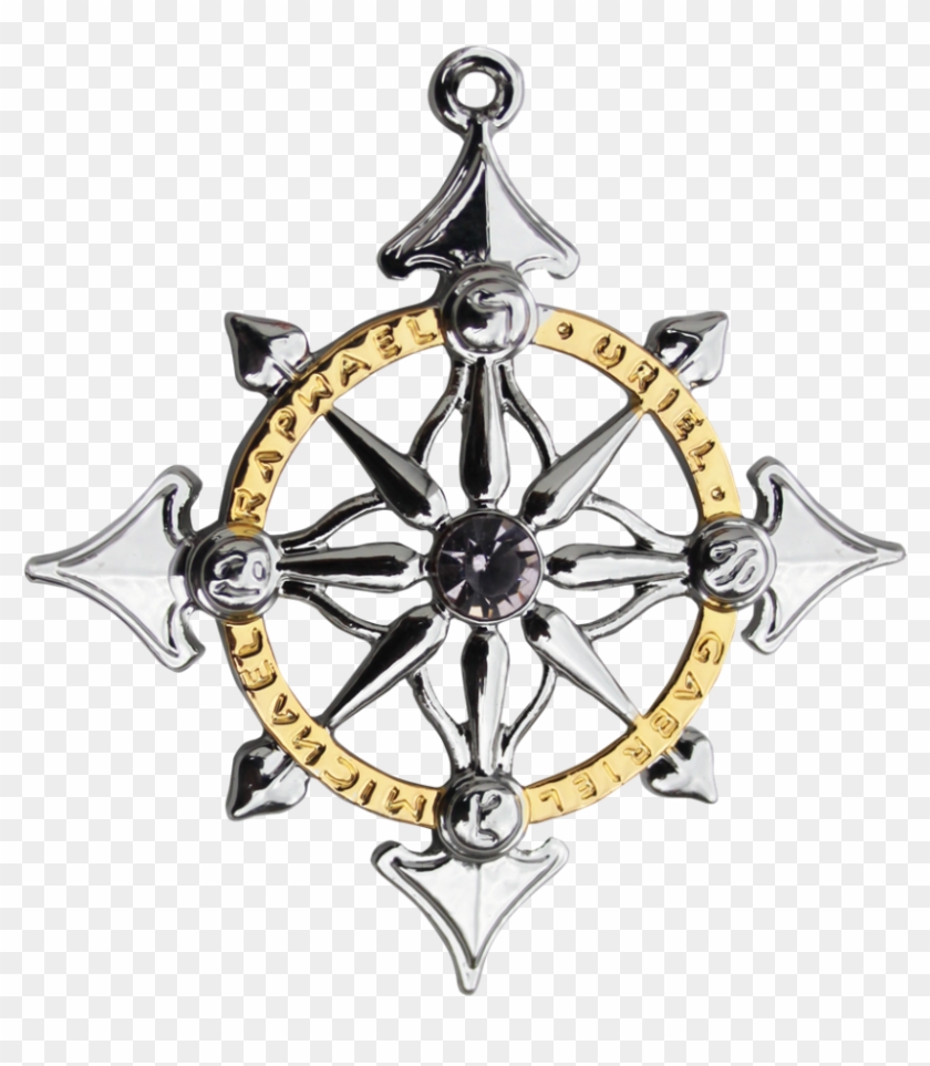 Archangel Compass Harmony Amulet Kaballah Necklace - Kabbalah Clipart #4930908