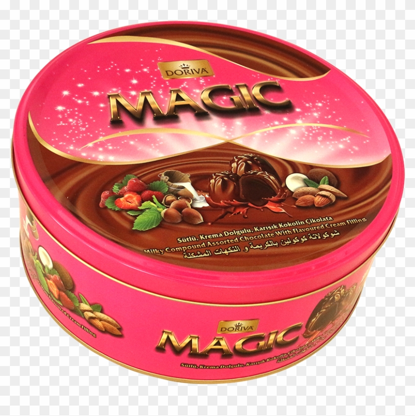 Magic Square Tin Box 600 Gr Pink Assorted - Doriva Magic Chocolate Clipart #4931194