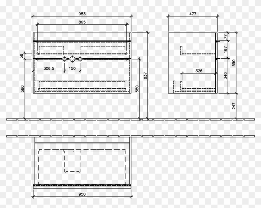 Vanity Drawing Countertop Detail - Sink Clipart
