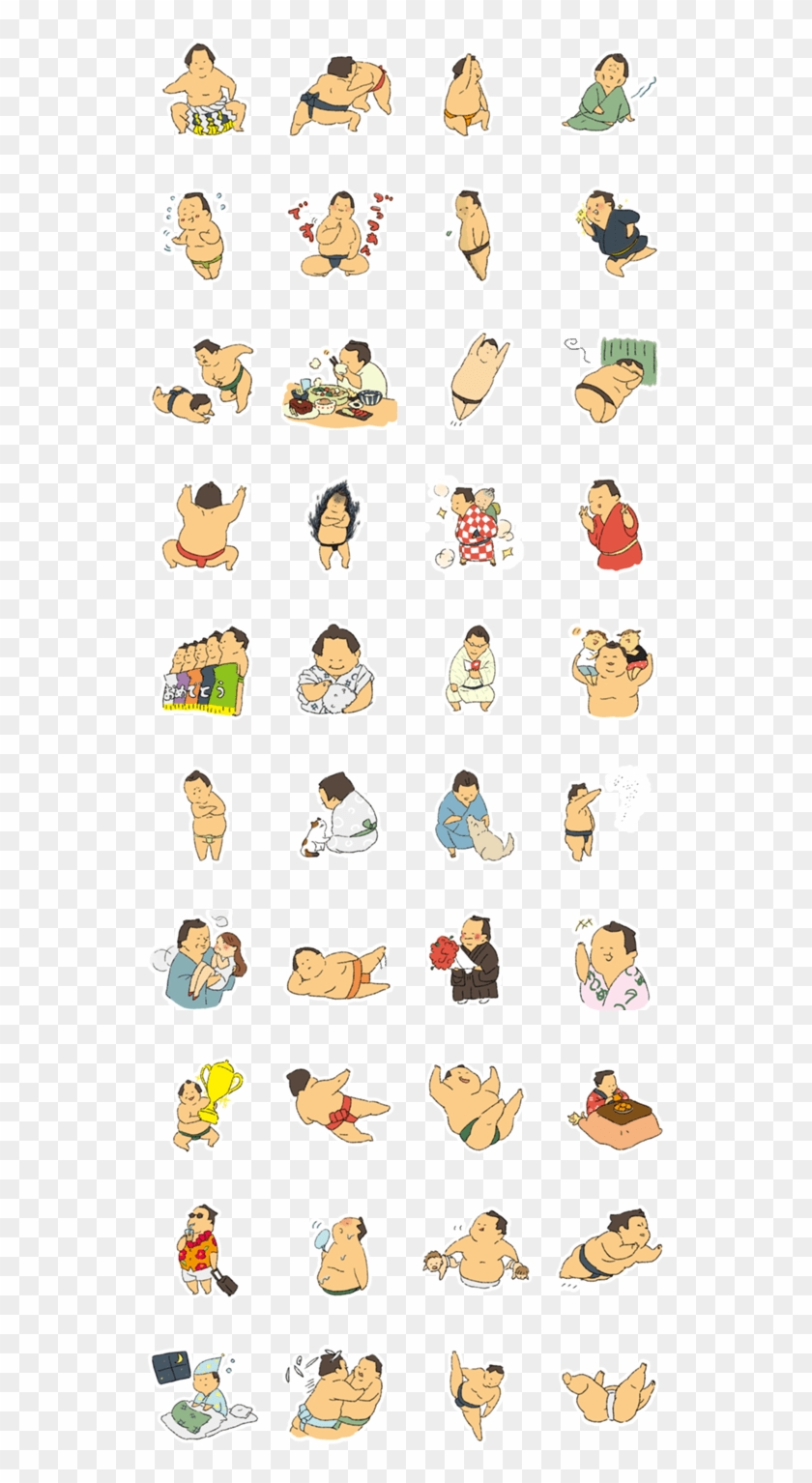 Poccharikishi Sumo Wrestler, Line Sticker, Line Store Clipart #4933488