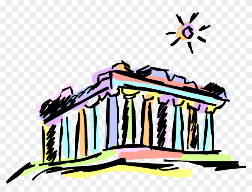 Vector Illustration Of Classical Greece Greek Temple Clipart