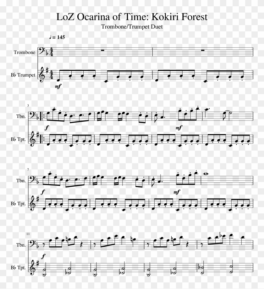 Loz Ocarina Of Time - Ocarina Of Time Kokiri Forest Sheet Music Clipart