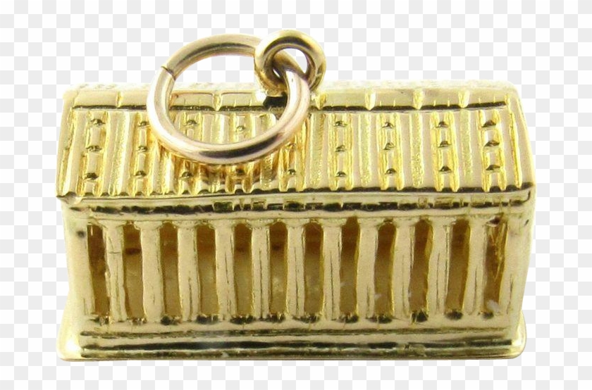 Vintage 18 Karat Yellow Gold Parthenon Charm- The Parthenon - Handbag Clipart #4934406