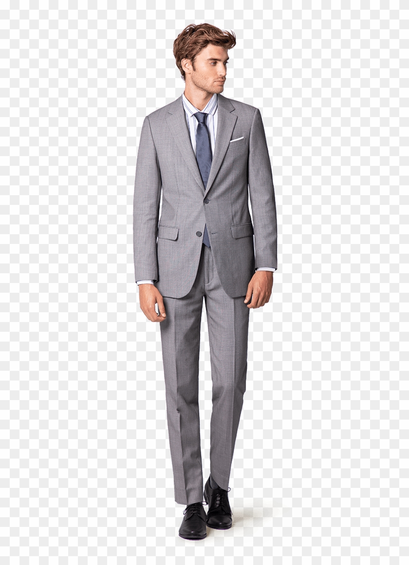 New Grey Wool Blend Suit - Traje Gris Clipart #4934579