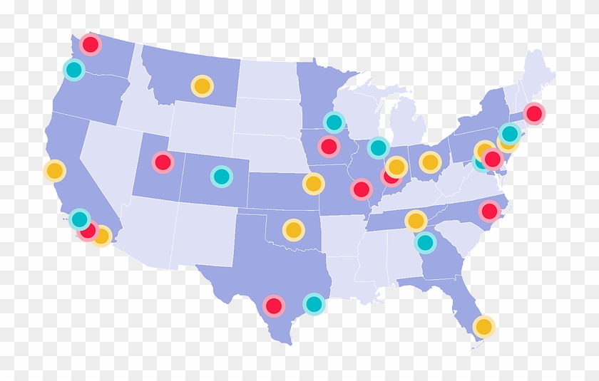 Wana Map 24states Cities - United States Map La Clipart #4934857