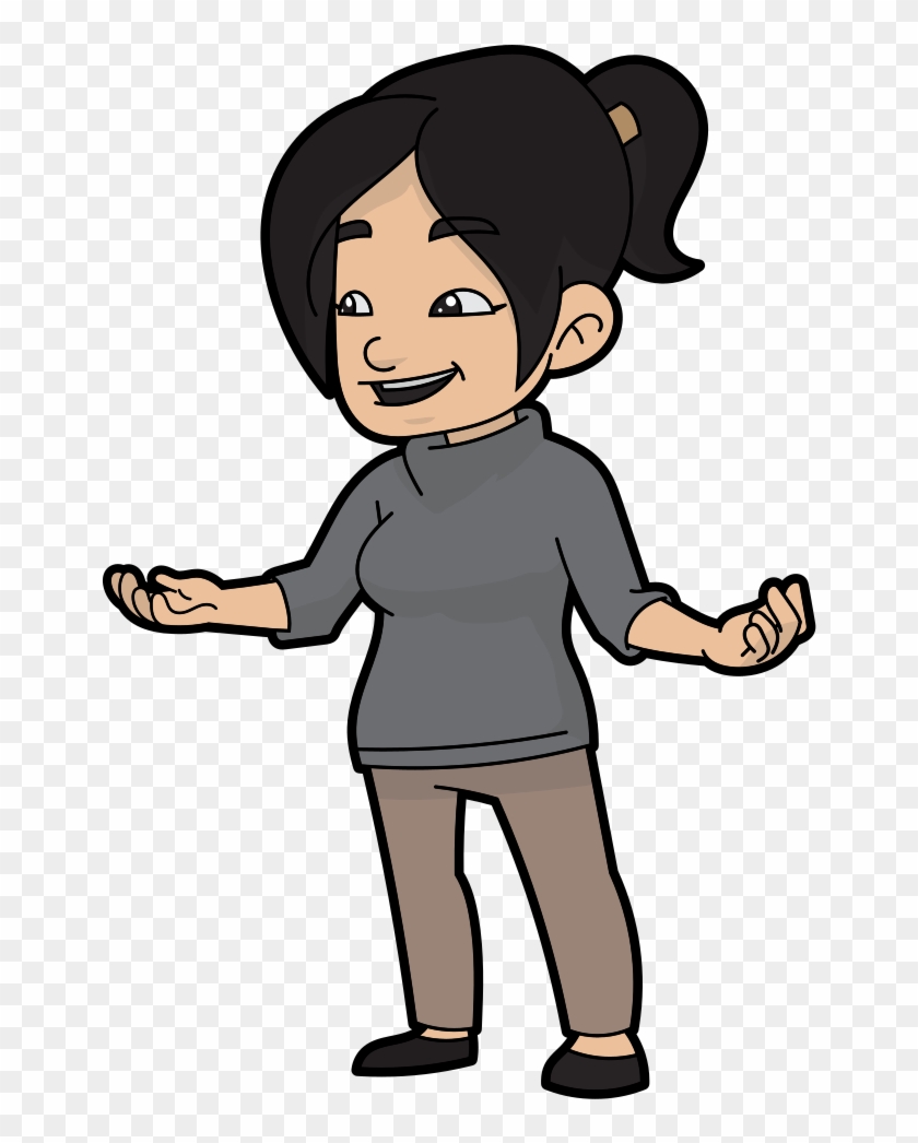A Cartoon Asian Female Speaker - Cartoon Clipart