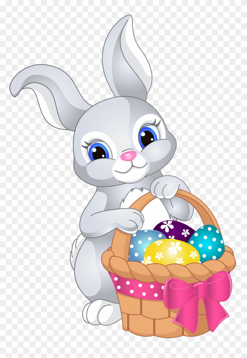 Free Printable Easter Clipart - Cute Easter Bunny Cartoon - Png Download