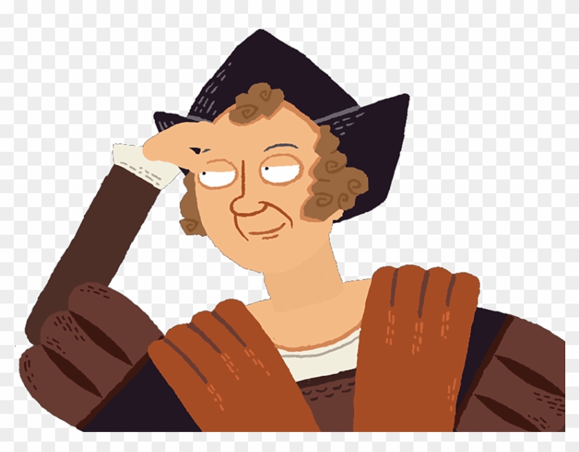 Christopher Columbus Searching - Cartoon Clipart