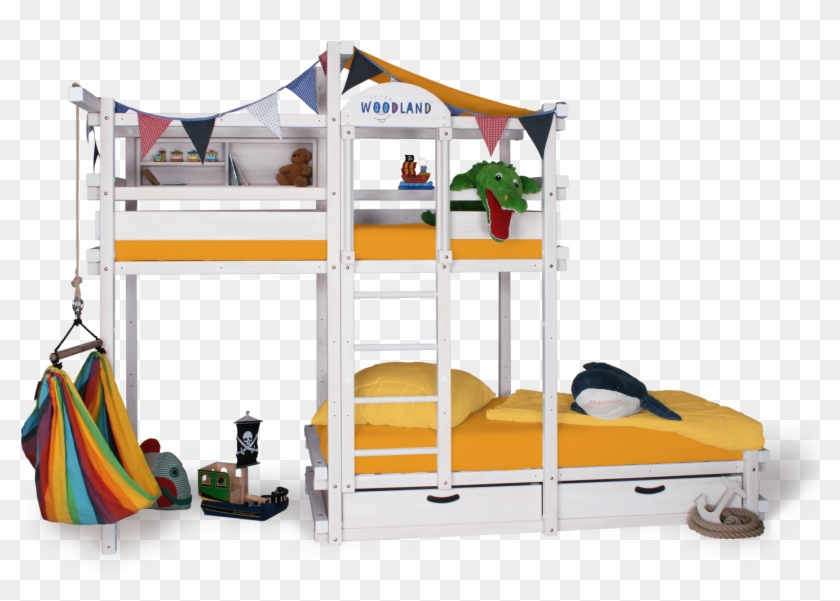 Bunk Bed White Amarillo - Lits Superposés Décalés Clipart