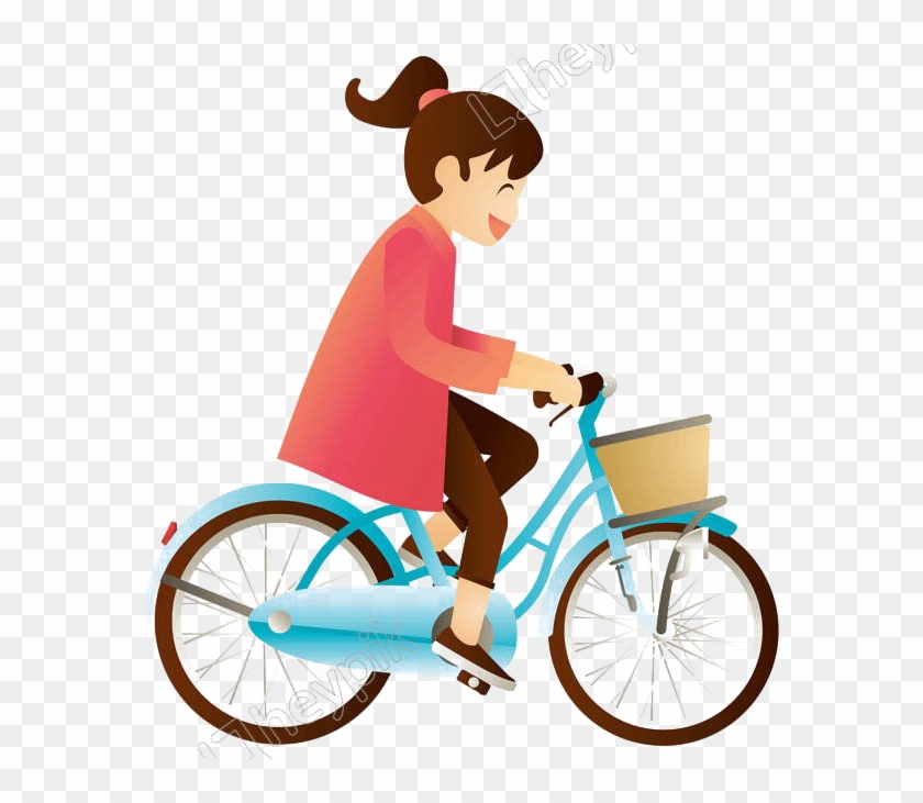 Girl Cycling Transparent Images - Little Girl Riding Bike Png Clipart
