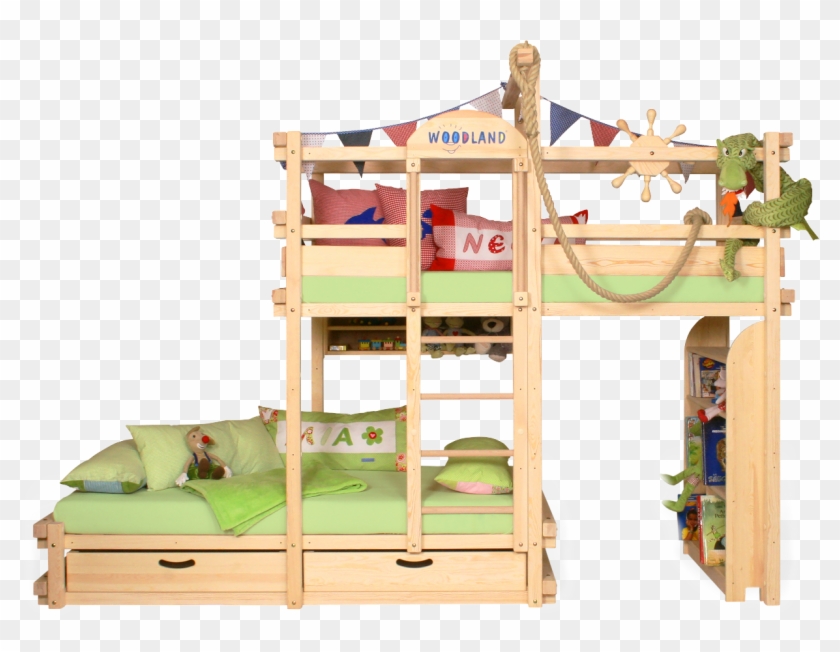 Amarillo Bunk Bed Pine - Bibliothèque Enfant En Bois Clipart