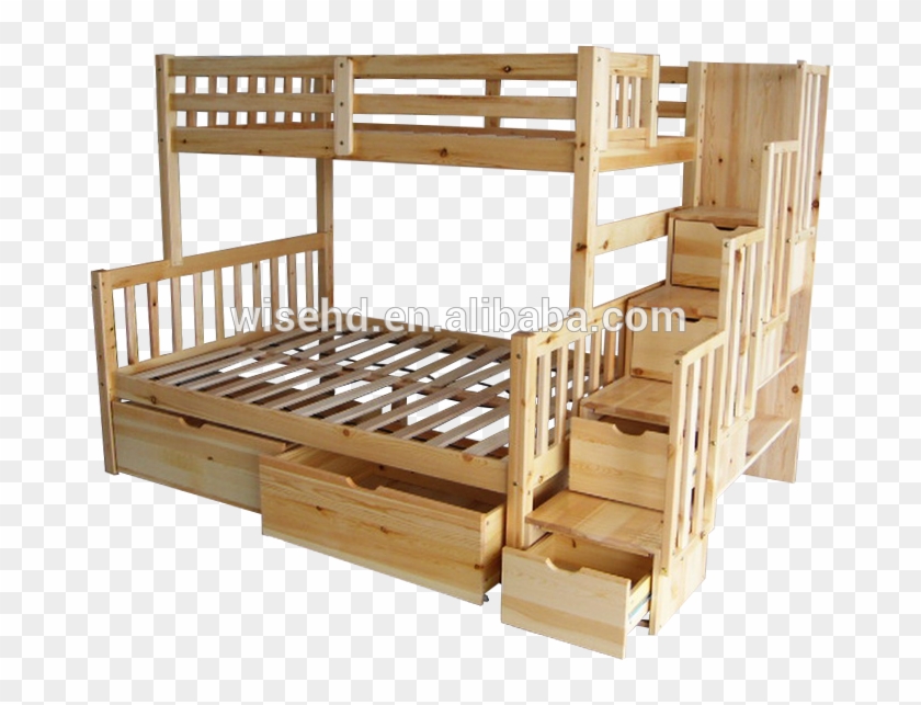 Wjz-b55 Wood Kids Bunk Beds With Storage Stairs - Bunk Bed Clipart