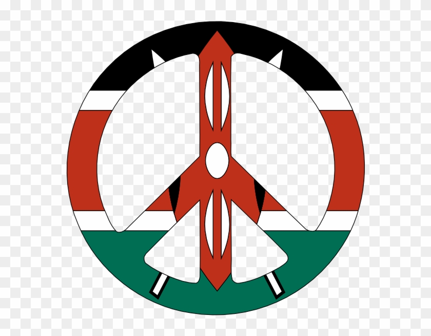 Scalable Vector Graphics Kenya Flag Peace Symbol 2 - Peace Sign Necklace Black Clipart #4938545