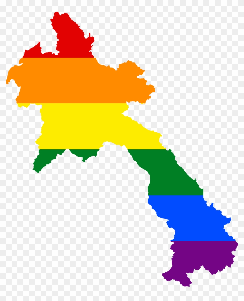 Lgbt Flag Map Of Laos - Laos Map Vector Clipart #4938854