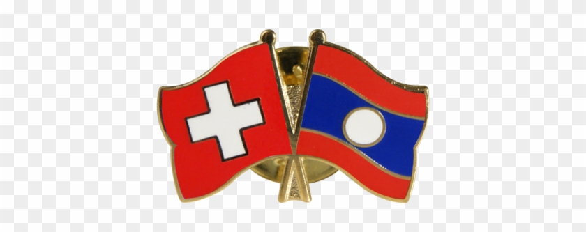 Laos Friendship Flag Pin, Badge - Flag Clipart #4939077