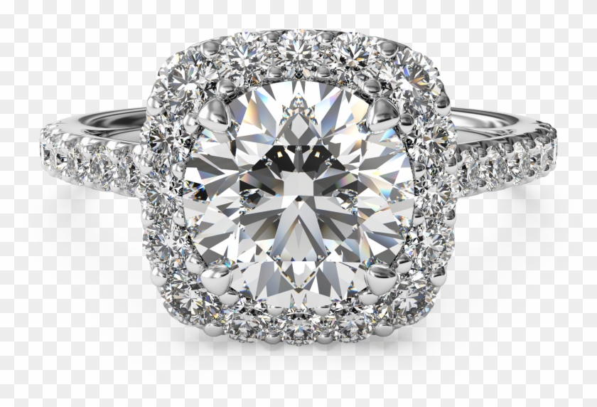 Diamond Ring Transparent - Halo Engagement Rings Clipart