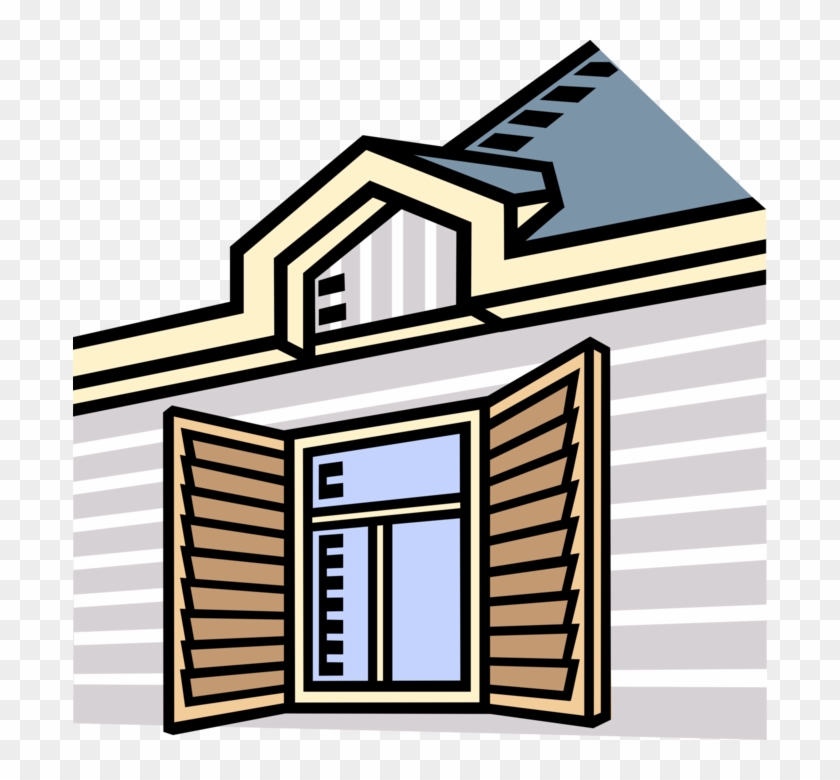 Jpg Download With Shutters Image Illustration Of Building Clipart #4939476