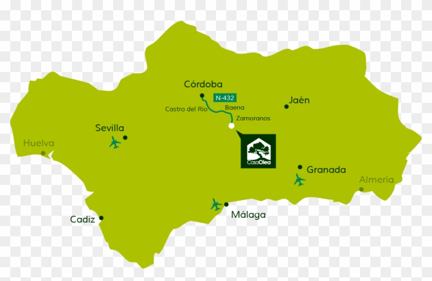 Directions To Casa Olea From Cordoba - Cordoba And Seville Map Clipart #4939871