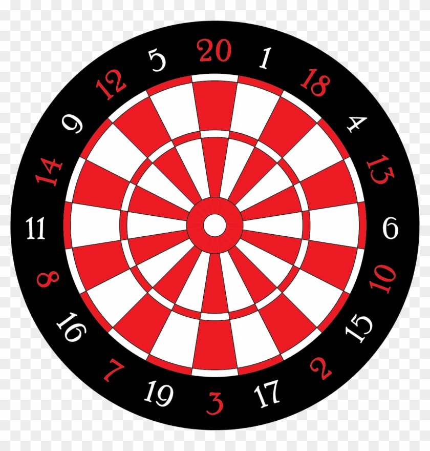 Dartboard - Dart Board Black And White Clipart #4939900