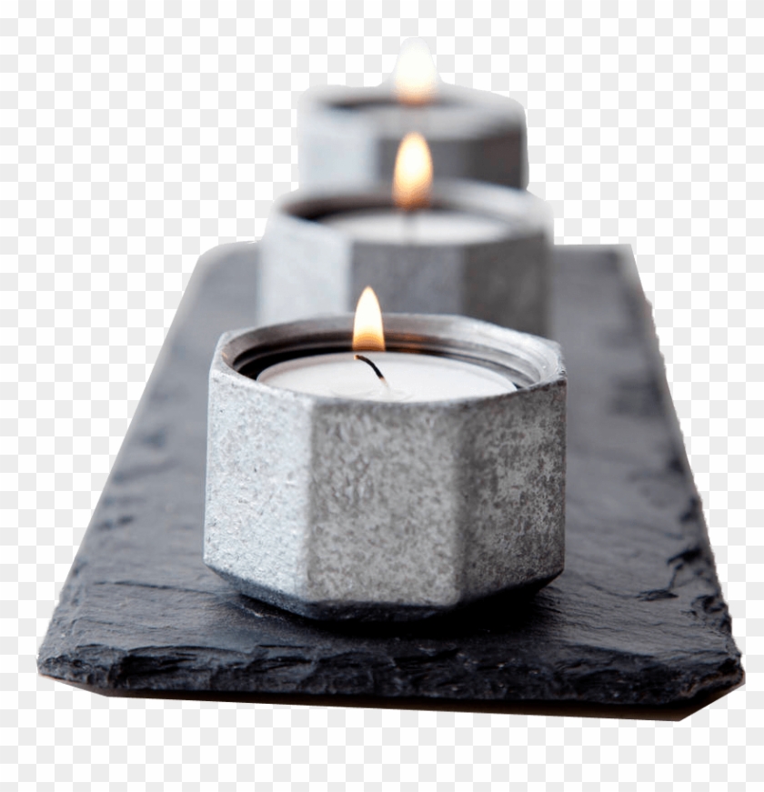 Slate Candle Holder Rectangular Shape Flat Surface - Advent Candle Clipart