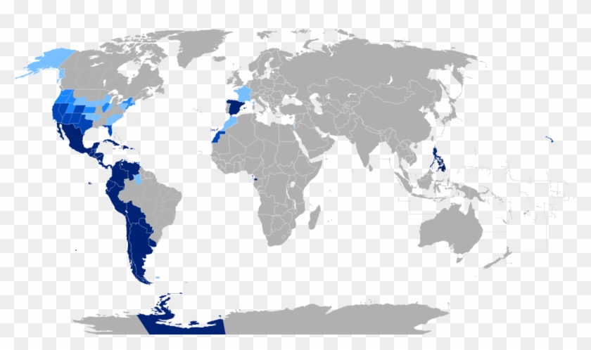 Spain World Map From Upload - Italian Speaking Countries Map Clipart