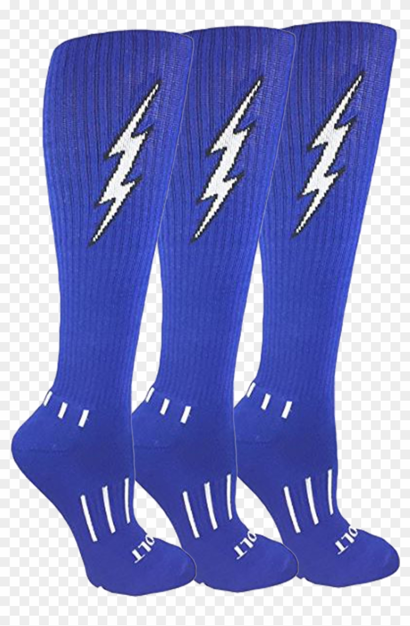 Royal Blue With Black Insane Bolt - Sock Clipart