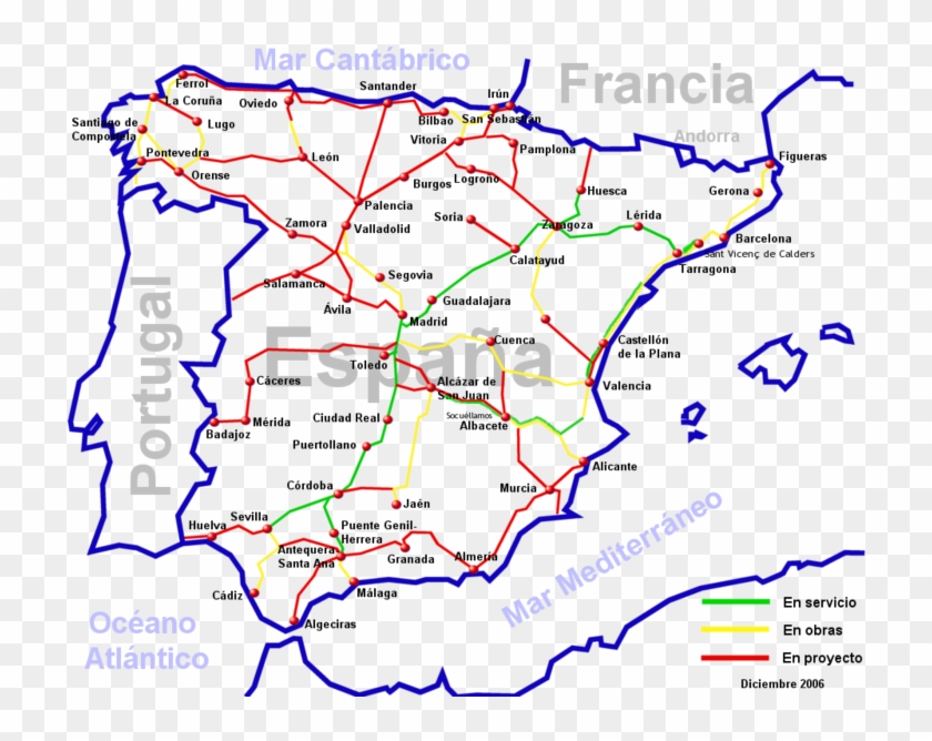 Spain Train Map Best Of Spain - Spain Railway Map Clipart #4940407