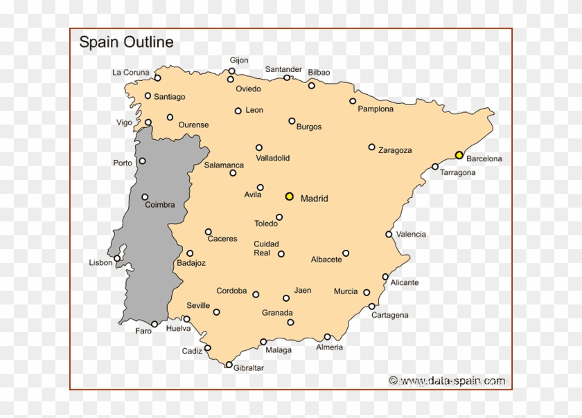 Map Of Spain's Biggest Cities - Map Of Spain With Cities Labelled Clipart